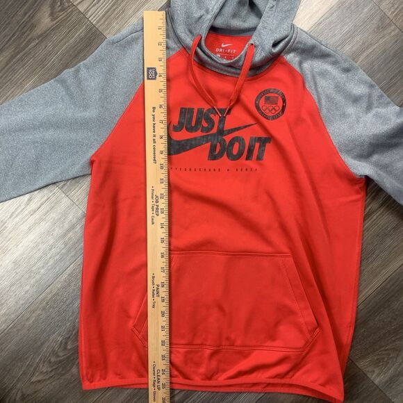 Women's Nike United States Olympic Team Pyeongchang Korea Red Gray Hoodie Medium - Picture 6 of 9
